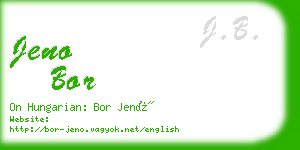 jeno bor business card